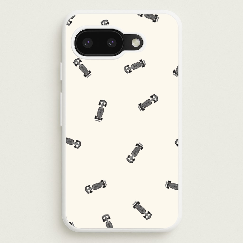 Race Cars Pattern Off White Google Pixel 9a Case