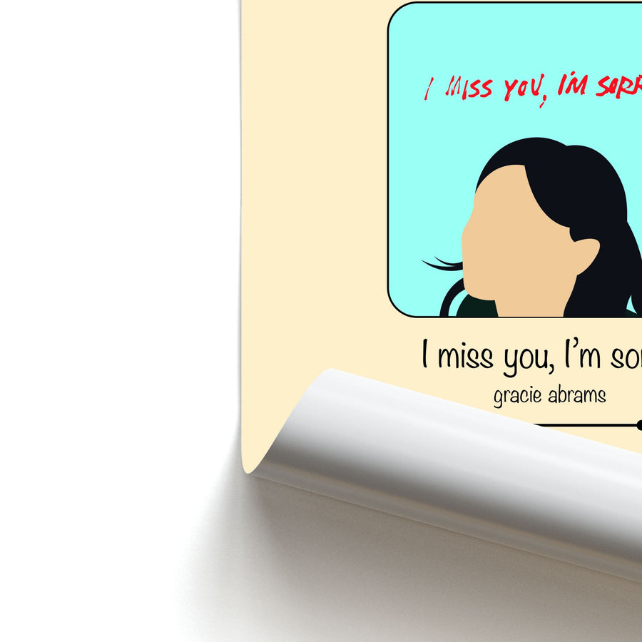 I Miss You - Gracie Abrams Poster