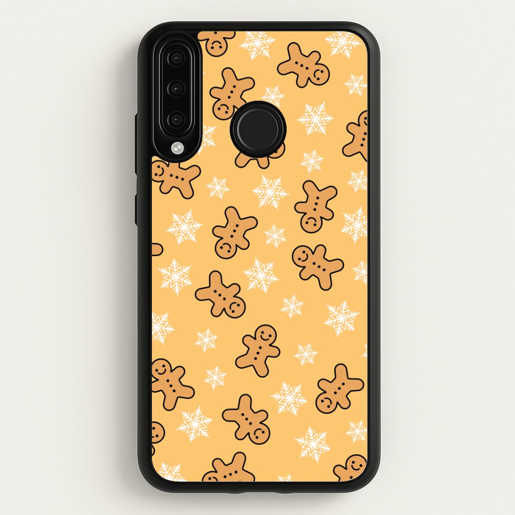 Cute Gingerbread And Snowflakes Pattern Huawei P30 Lite Case
