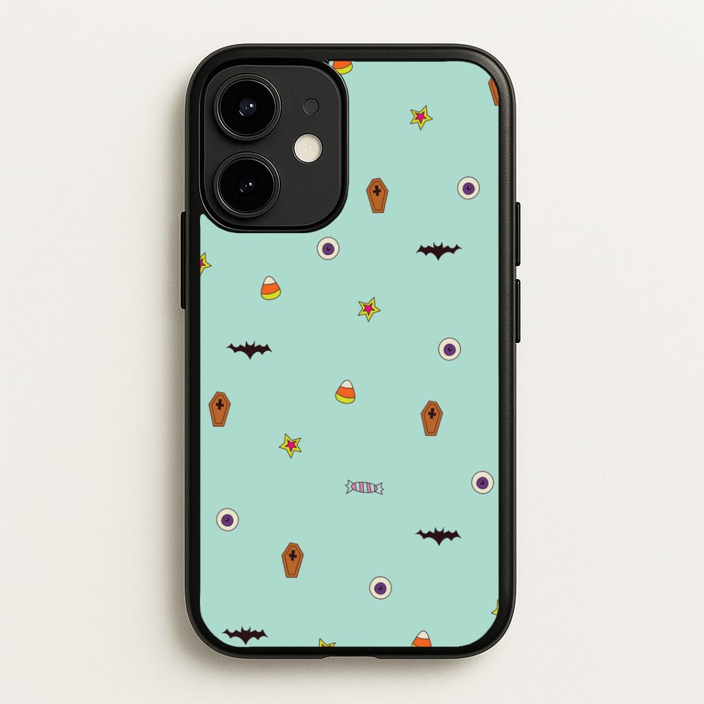 Minature Halloween Cartoons Pattern iPhone 12 / 12 Pro Case