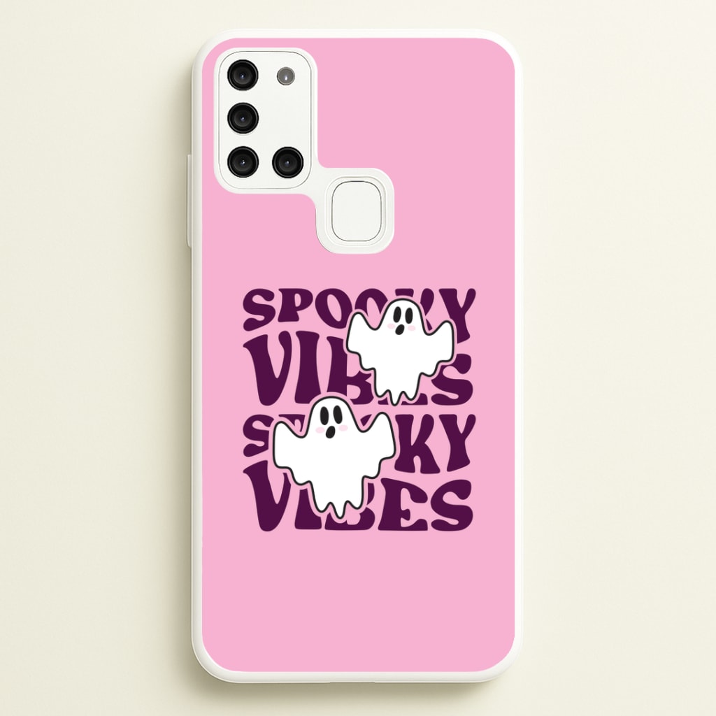 Spooky Vibes Pink Galaxy A21s Case