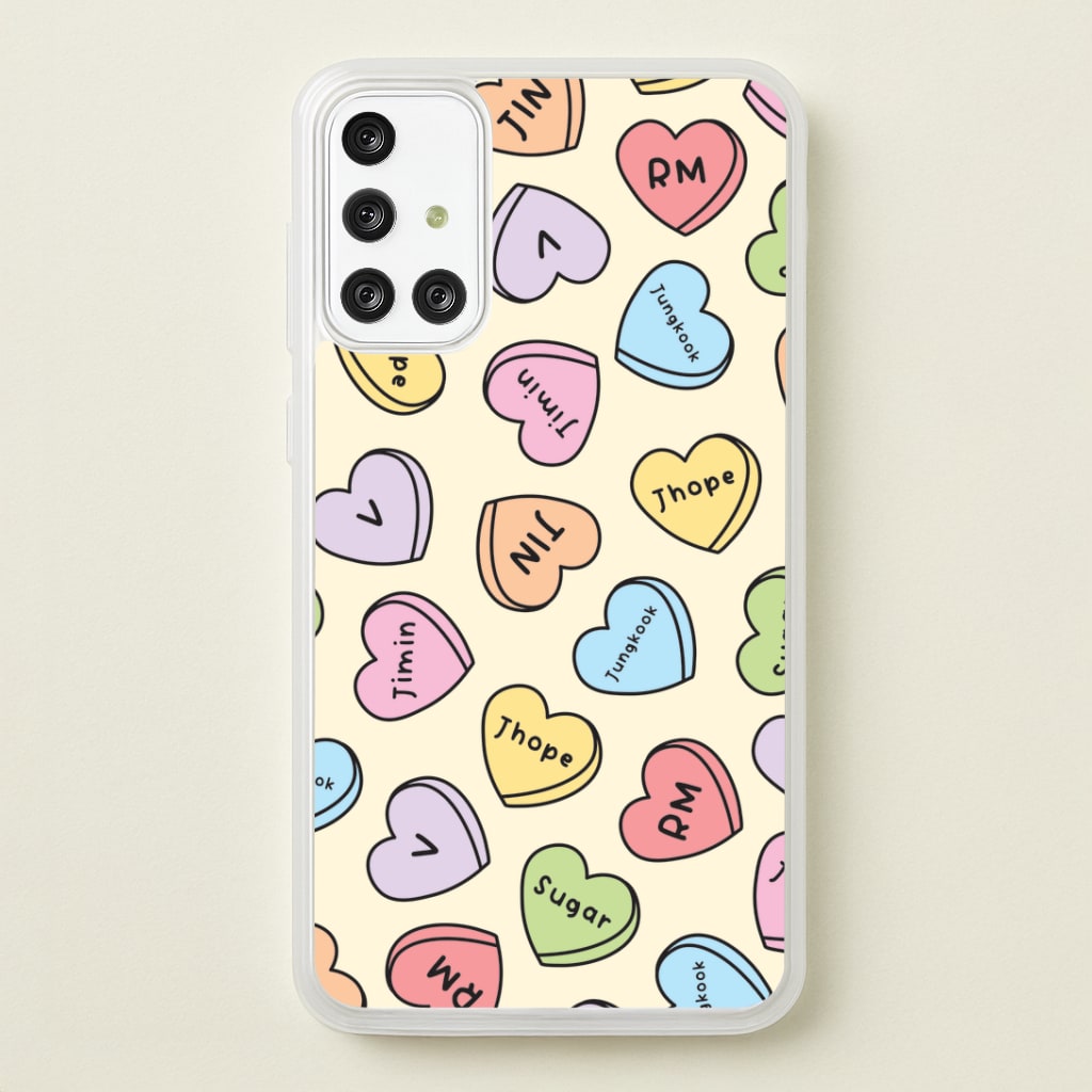 K-Pop Band Members Love Hearts Pattern Galaxy A71 Case