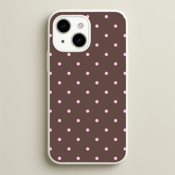 Chocolate & Strawberry Polka Dots iPhone 15 Case