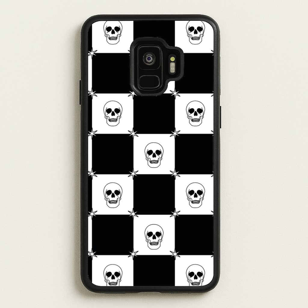 Checkered Skulls Pattern Galaxy S9 Case