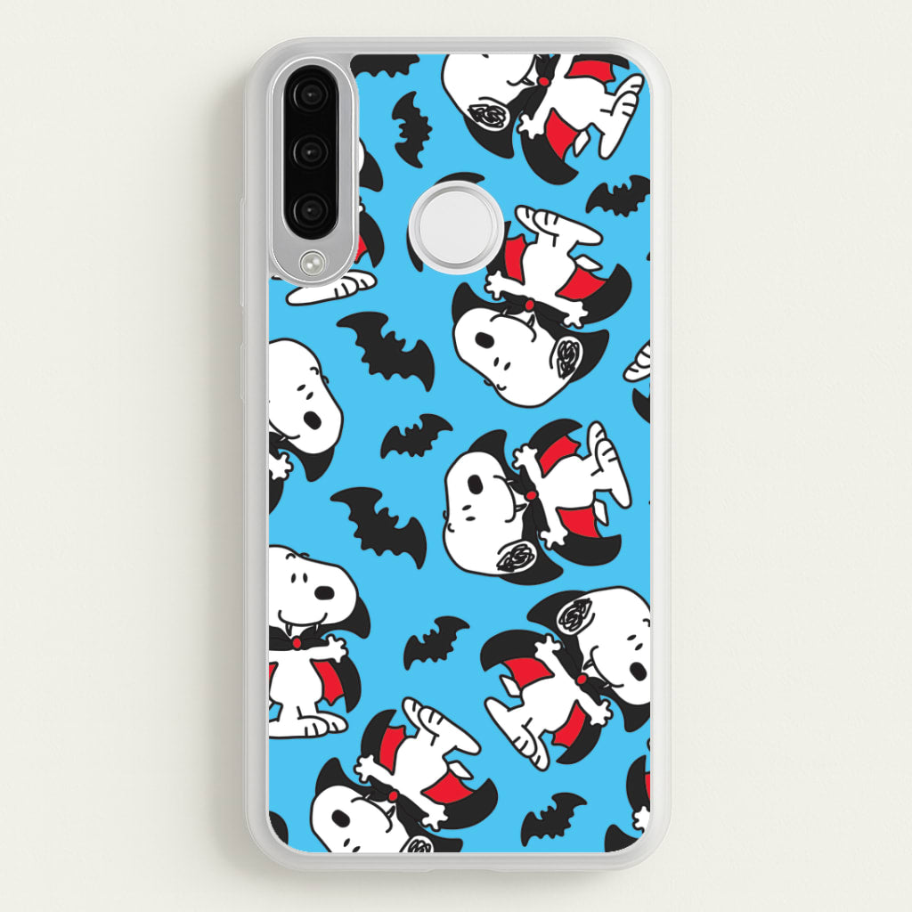 Cartoon Beagle Vampire And Bats Pattern Huawei P30 Lite Case