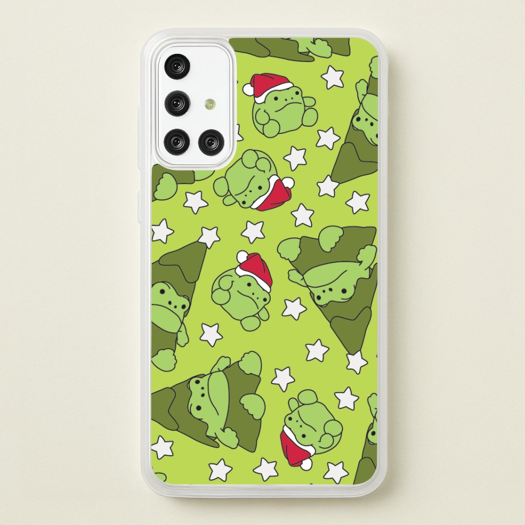 Christmas Frogs And Stars Plush Pattern Galaxy A71 Case