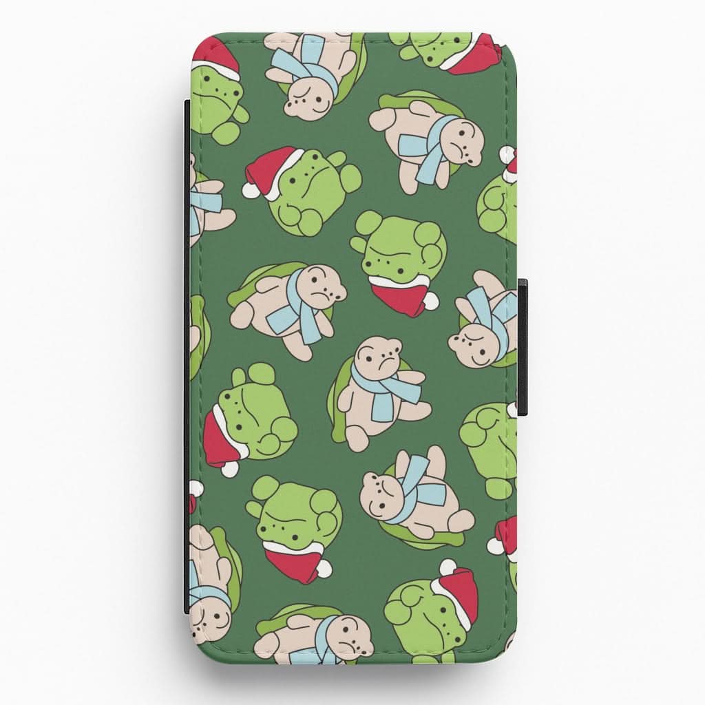 Grumpy Christmas Plushies Pattern Flip / Wallet Phone Case