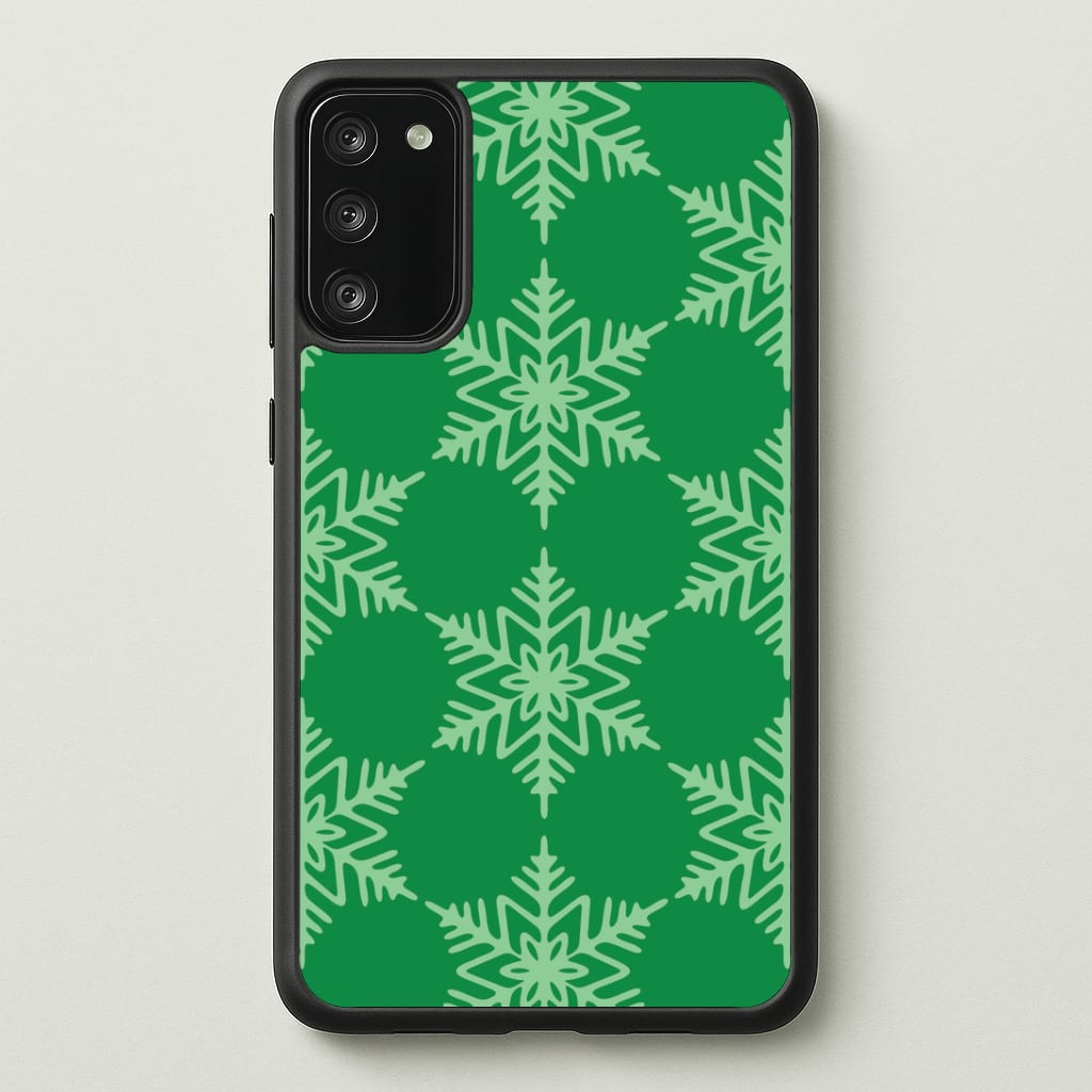 Green Giant Snowflakes Christmas Pattern Galaxy S20FE Case