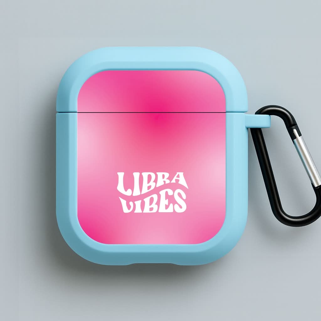 Libra Vibes Gradient Zodiac Blue AirPods Case