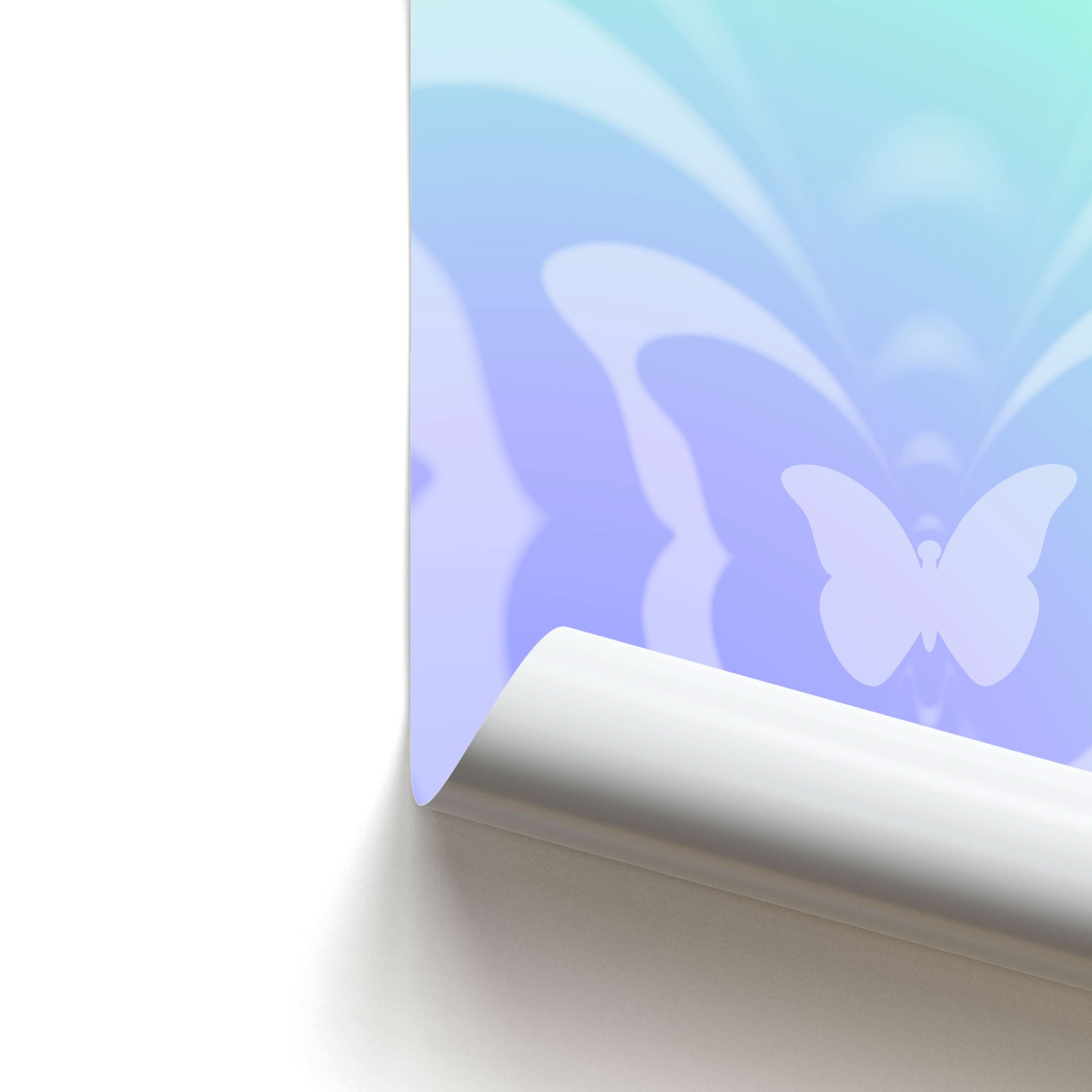 Butterfly Gradient Purple Poster