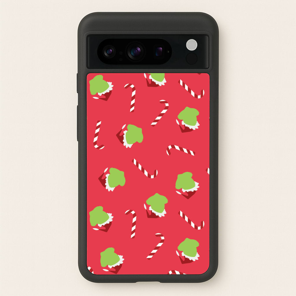 Green Creature And Candy Canes Pattern Google Pixel 8 Pro Case