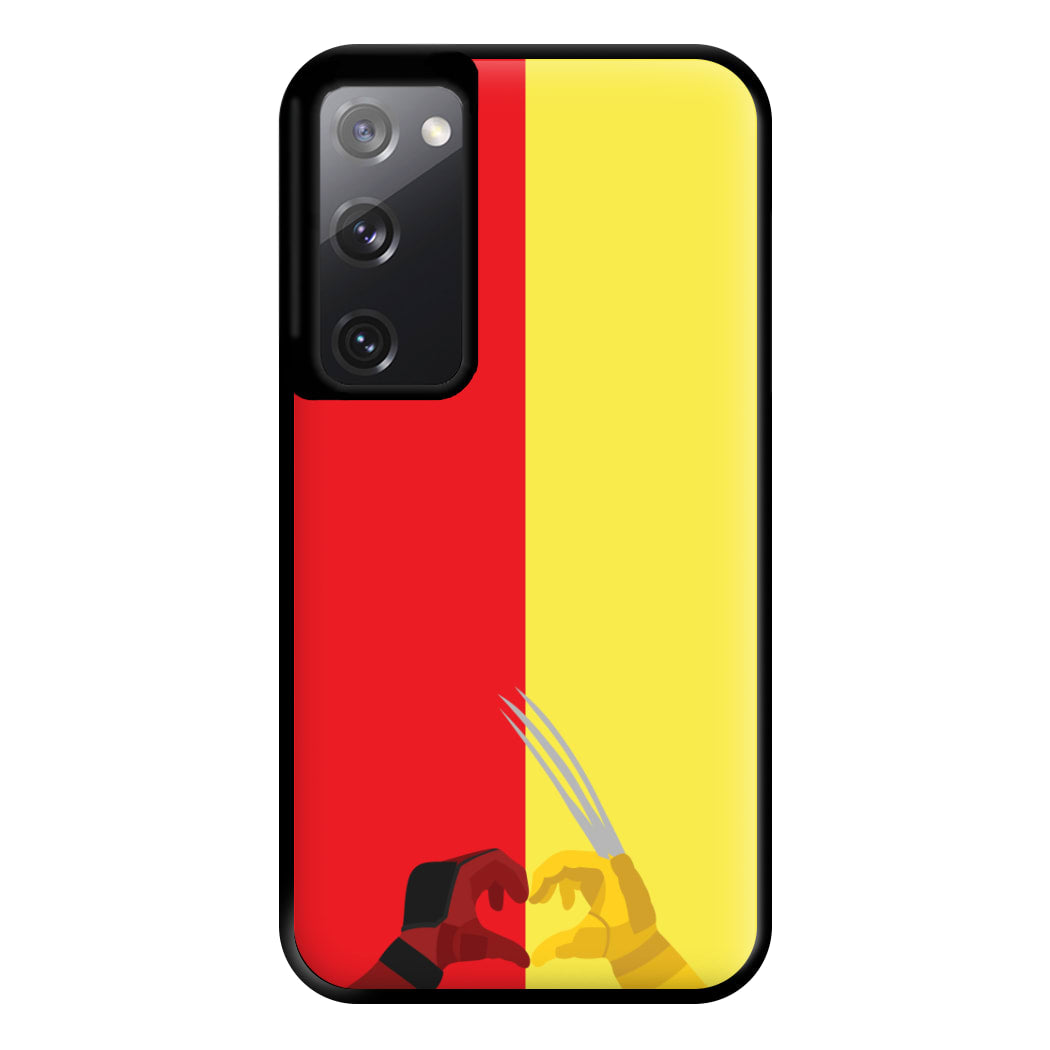 Red And Yellow Heroes Love Heart Galaxy S20FE Case