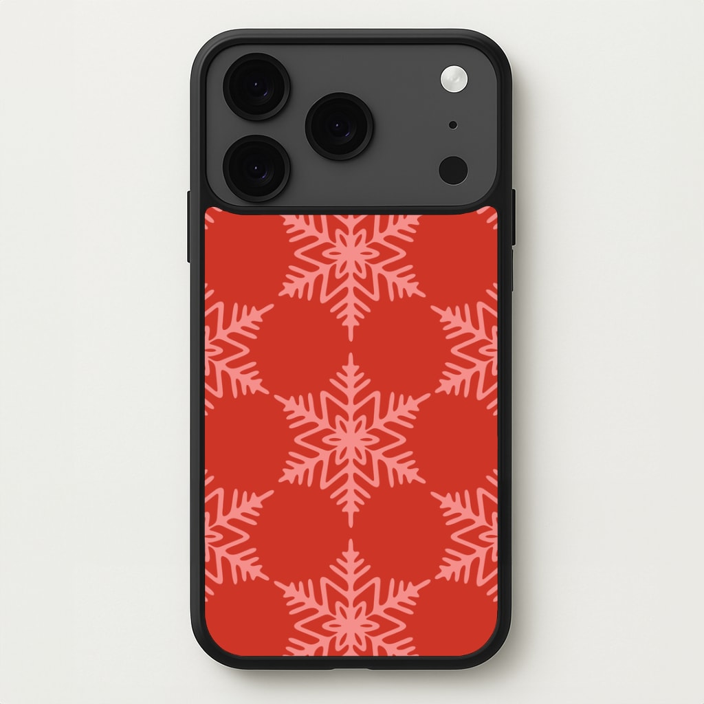 Red Giant Snowflakes Christmas Pattern iPhone 17 Pro Max Case