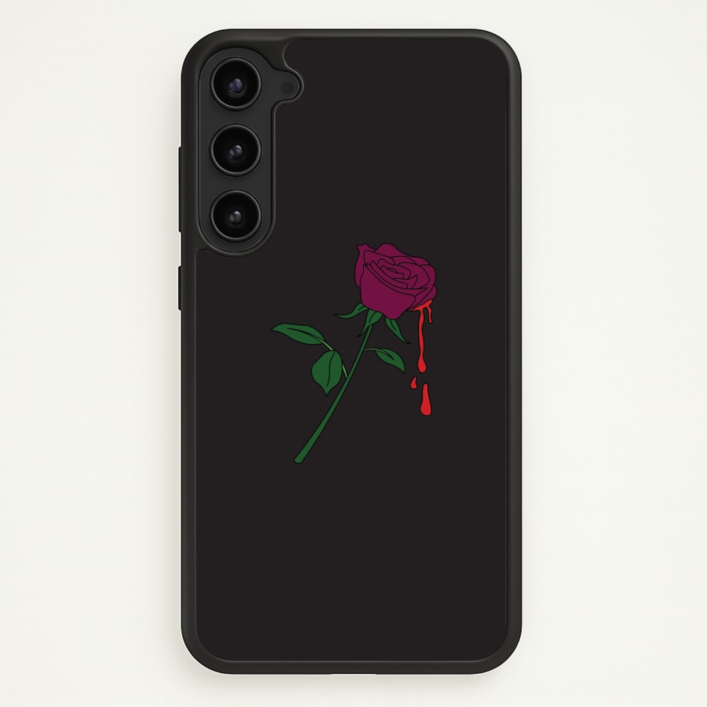 Dark Pink Rose Galaxy S23 Case