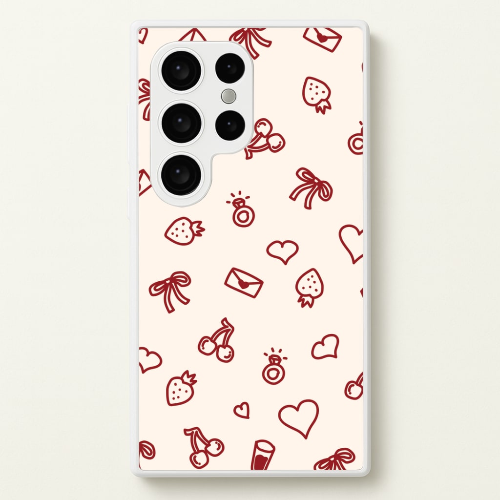 Valentines Doodles Galaxy S24 Ultra Case
