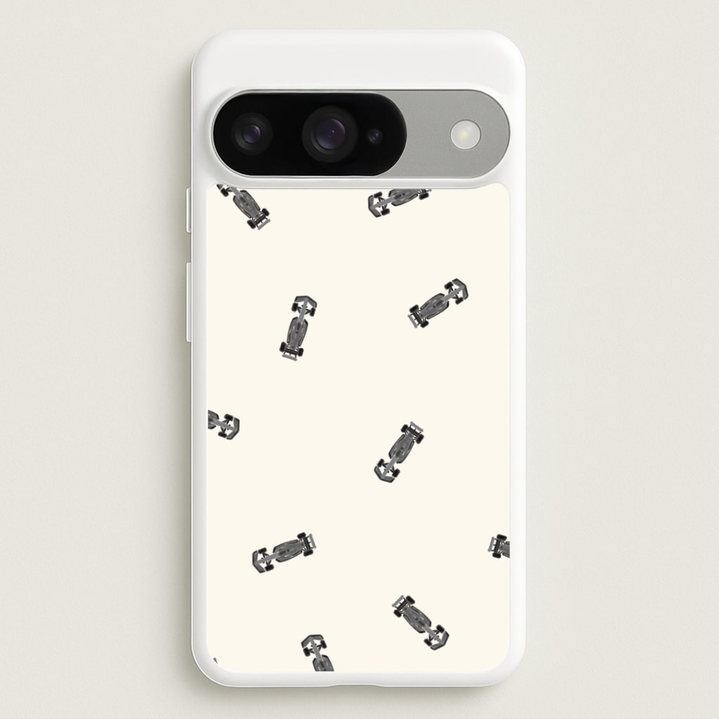 Race Cars Pattern Off White Google Pixel 10 / 10 Pro Case