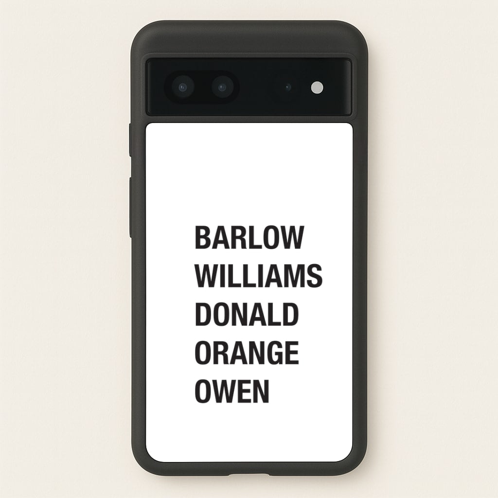 Take Band Members Names Google Pixel 7 Case