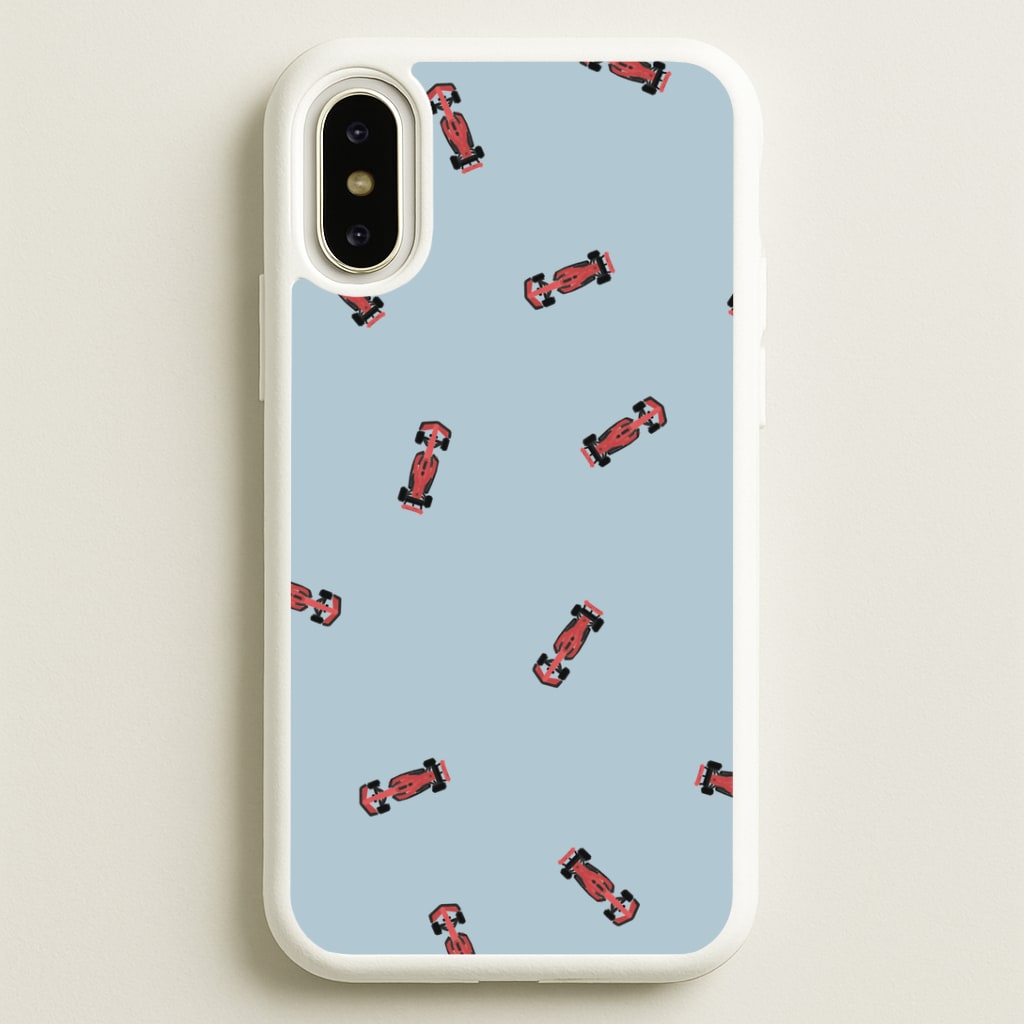 Race Cars Pattern Blue iPhone X / XS Case