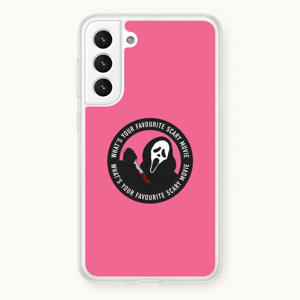 What's Your Favourite Scary Movie Badge Galaxy S22 Plus Case