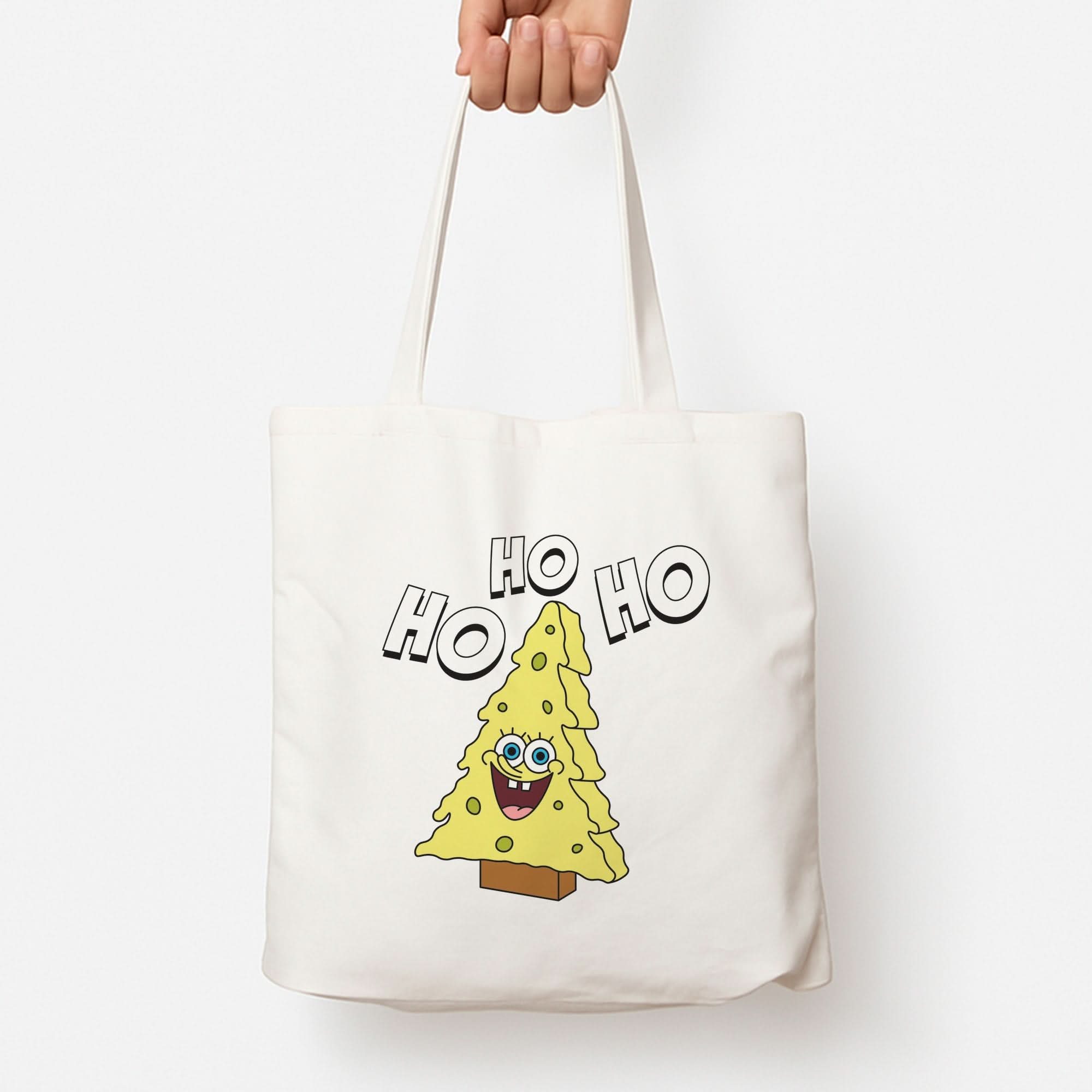Christmas Tree Cartoon Sponge Tote Bag