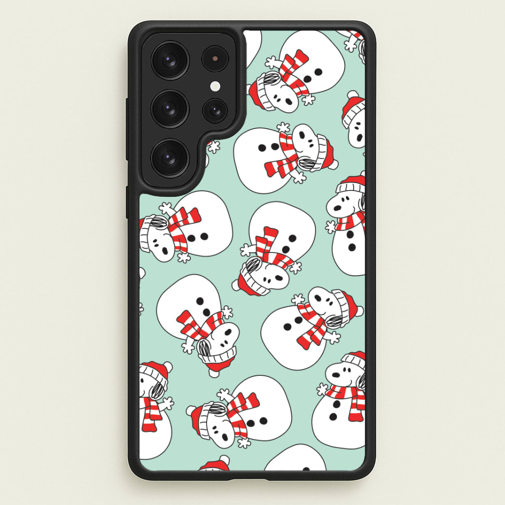Cartoon Beagle Snowman Pattern Galaxy S23 Ultra Case
