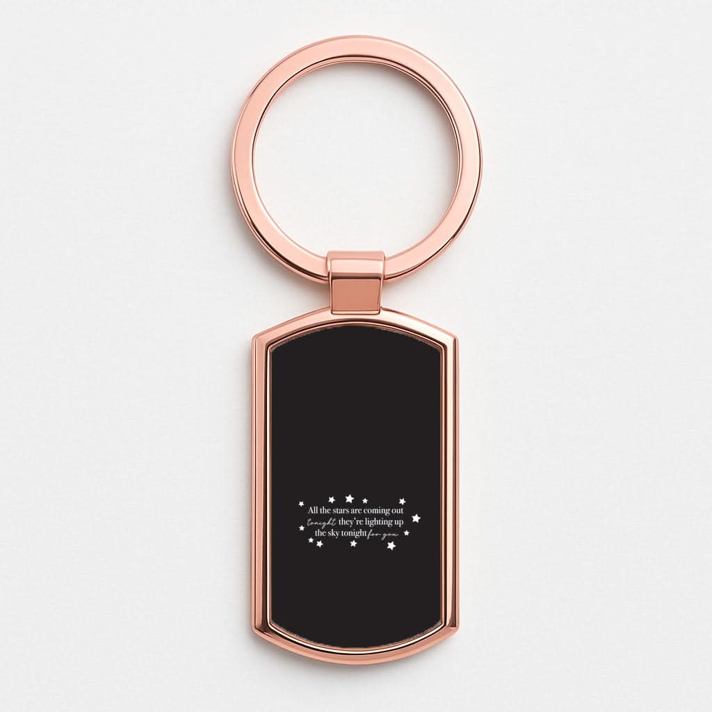 Lighting Up The Sky Tonight Rose Gold Keyring
