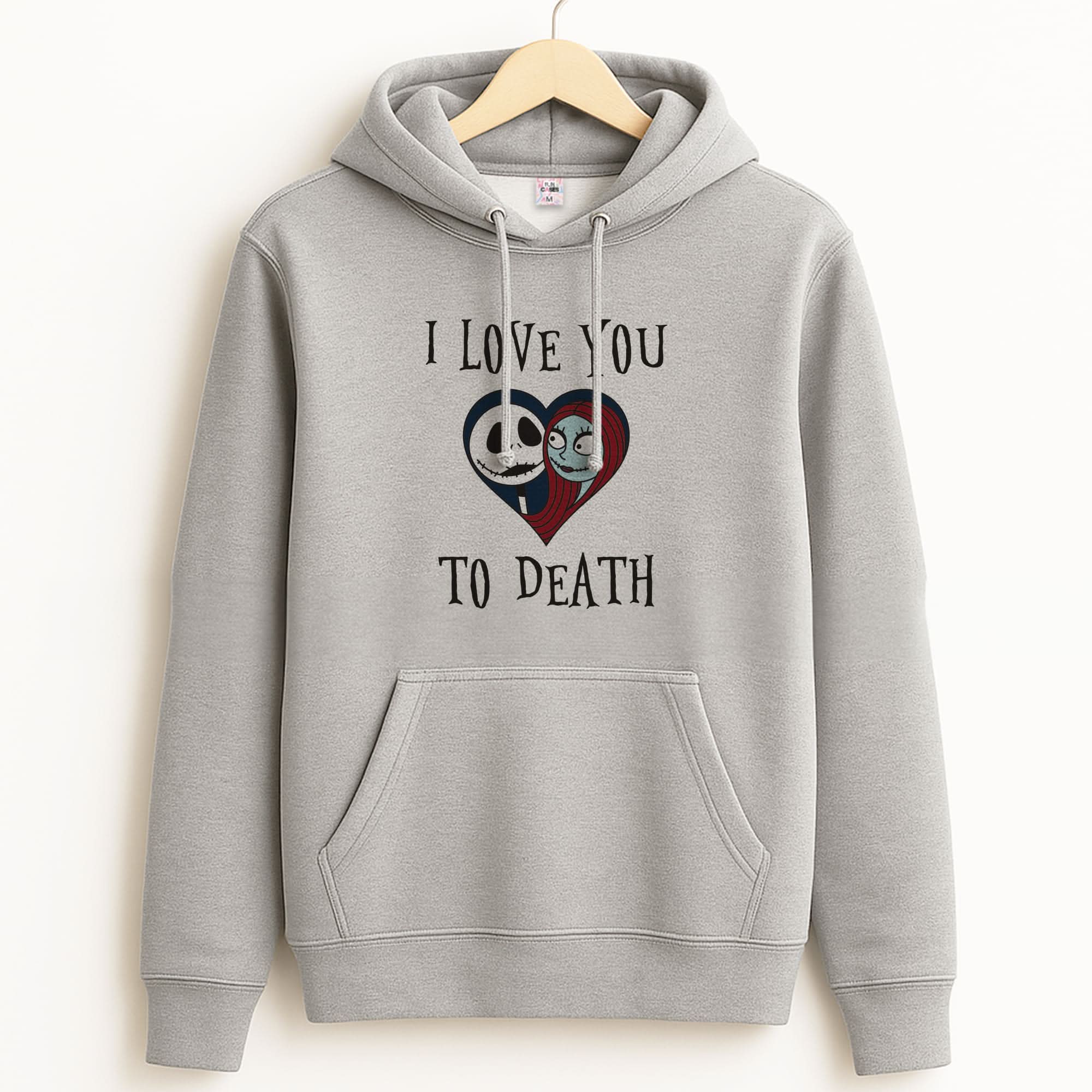 I Love You To Death Heart Unisex Grey Hoodie