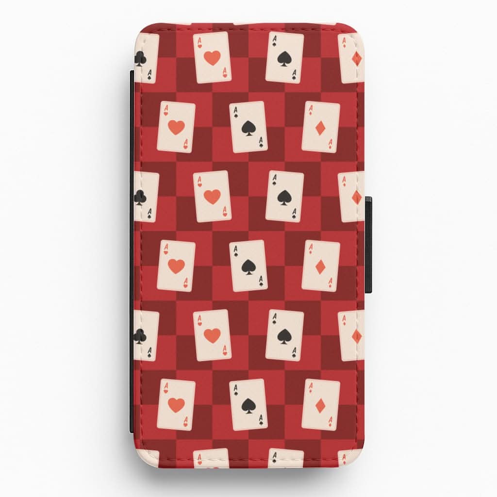 Card Deck Checkered Pattern  Flip / Wallet Phone Case