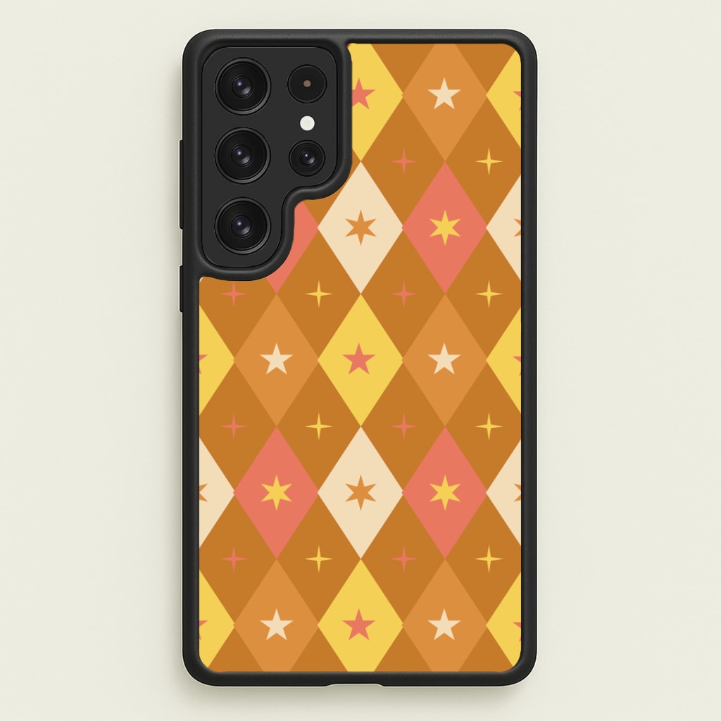 Retro Christmas Argyle Pattern Galaxy S22 Ultra Case