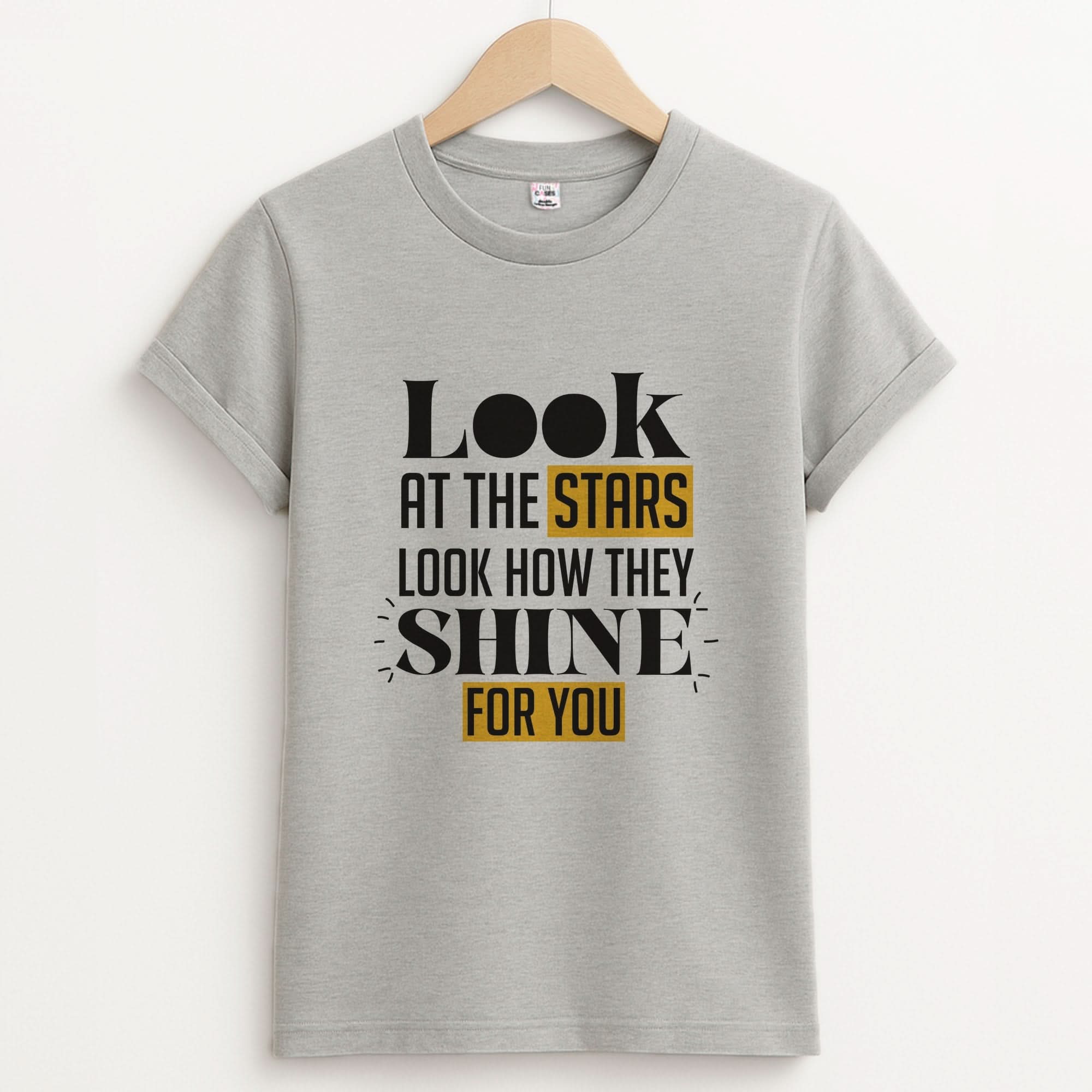 Look At The Stars Unisex Grey T-Shirt