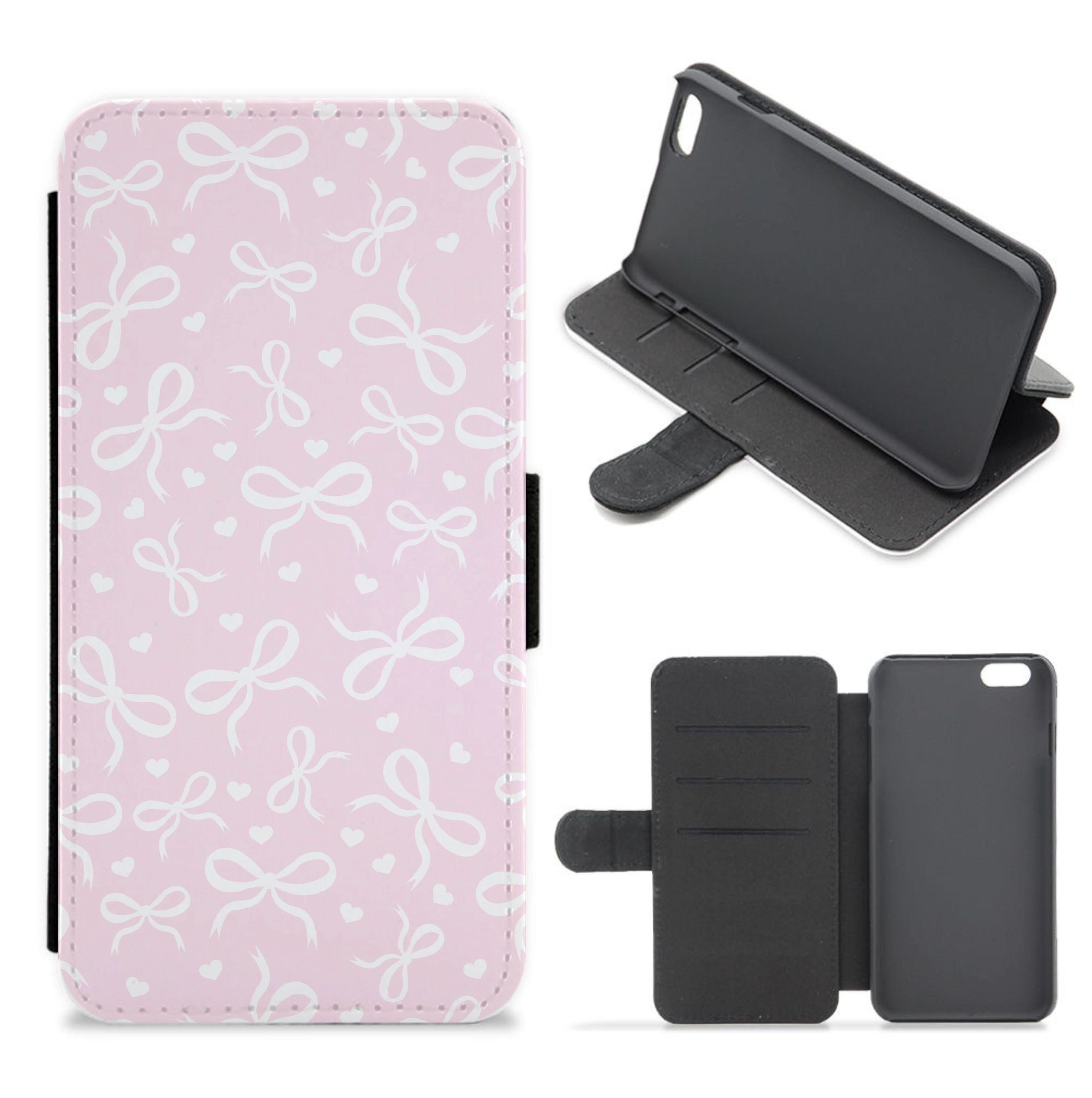 Coquette Bows And Hearts Baby Pink Flip / Wallet Phone Case