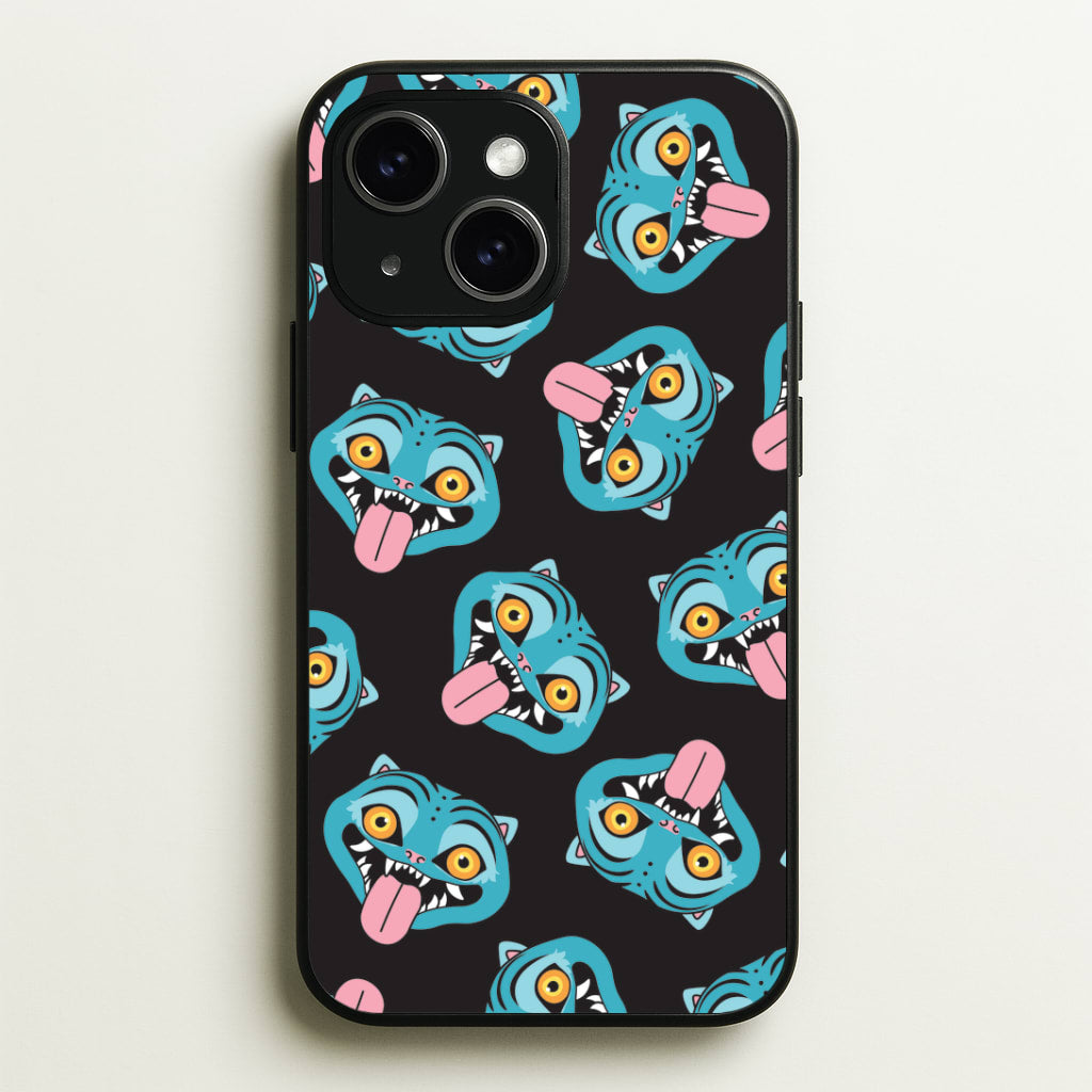 Demon Cat Pattern iPhone 14 Case
