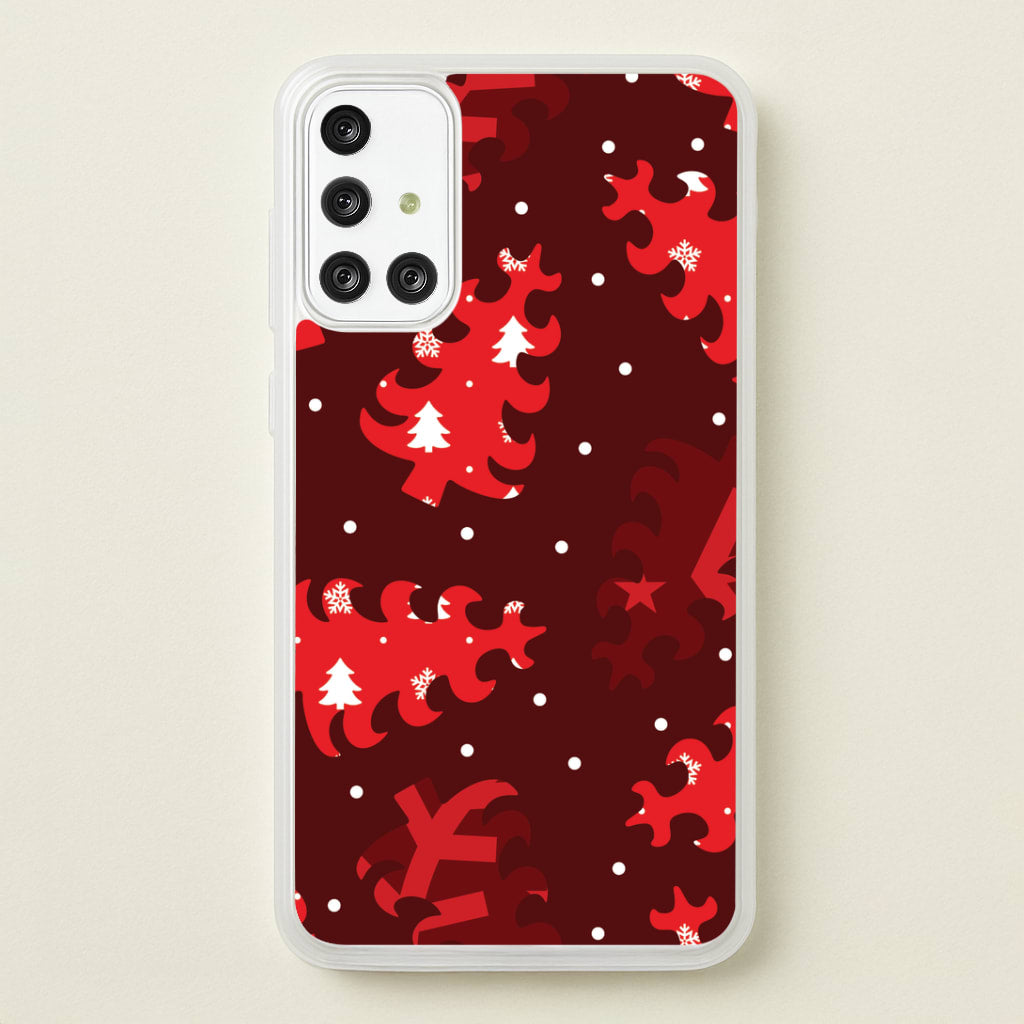 Wrapping Paper Christmas Tree Pattern Galaxy A71 Case