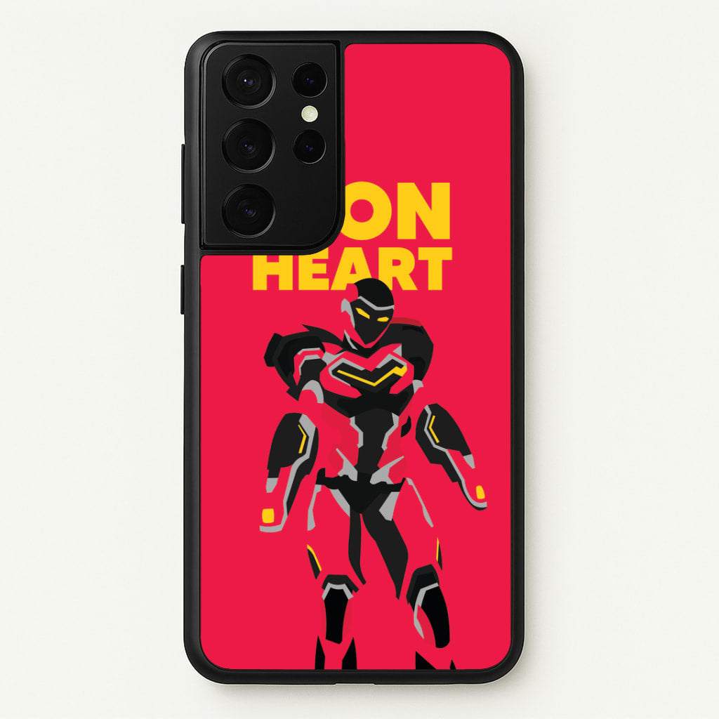 Metal Heart Hero Standing Galaxy S21 Ultra Case