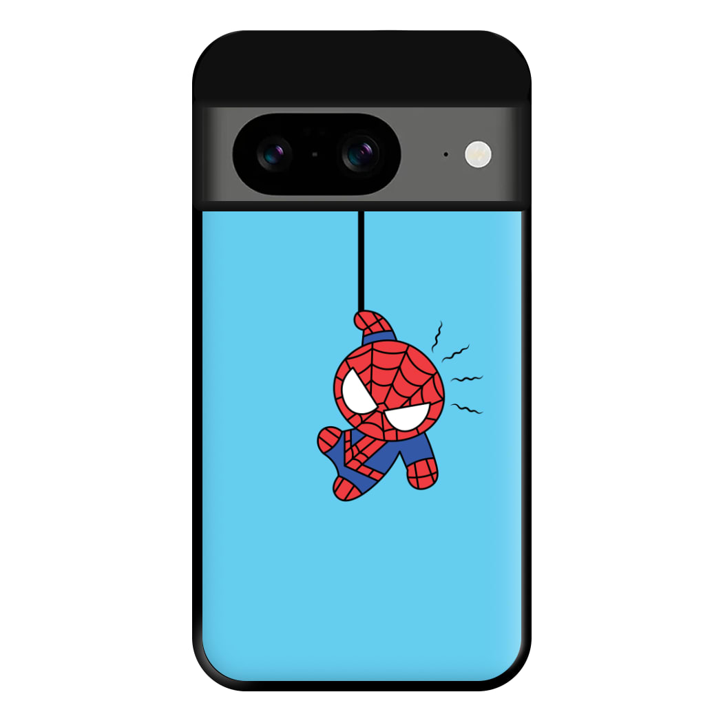 Blue Hanging Spider Hero Google Pixel 8a Case