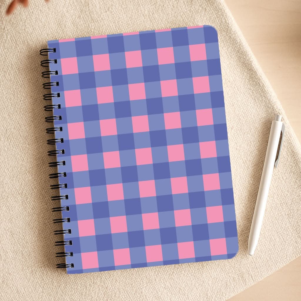 Pink And Blue Checkered Pattern Notepad