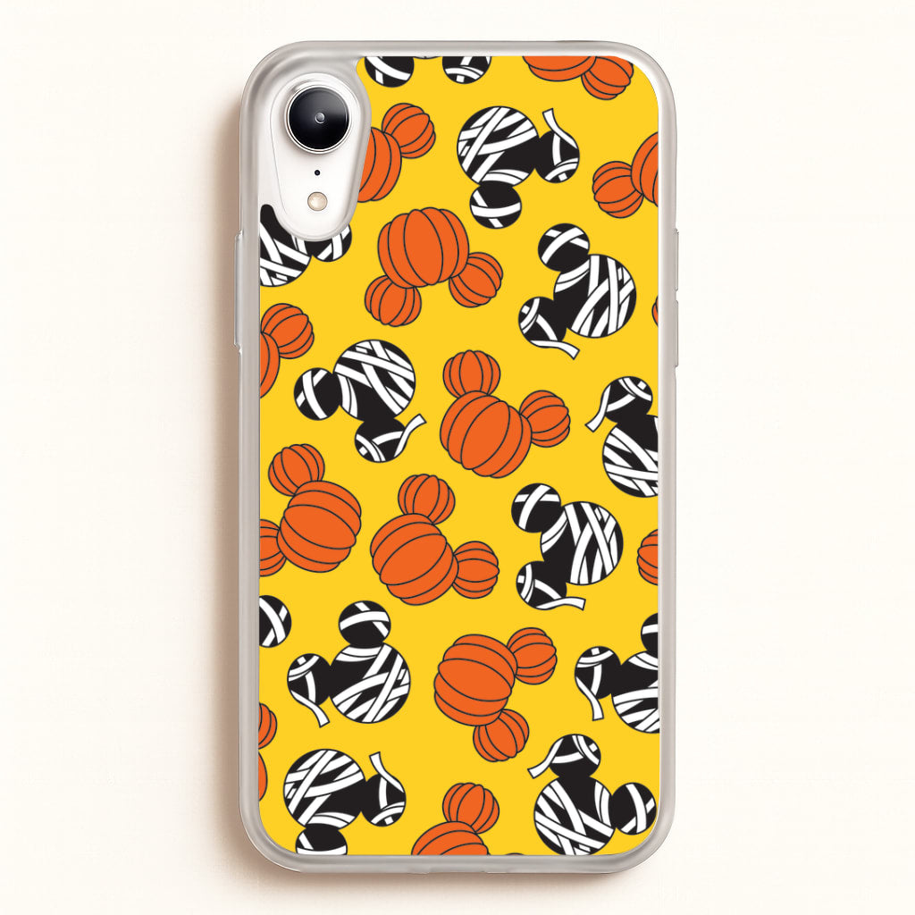 Pumpkin And Mummy Mouse Pattern iPhone XR Case