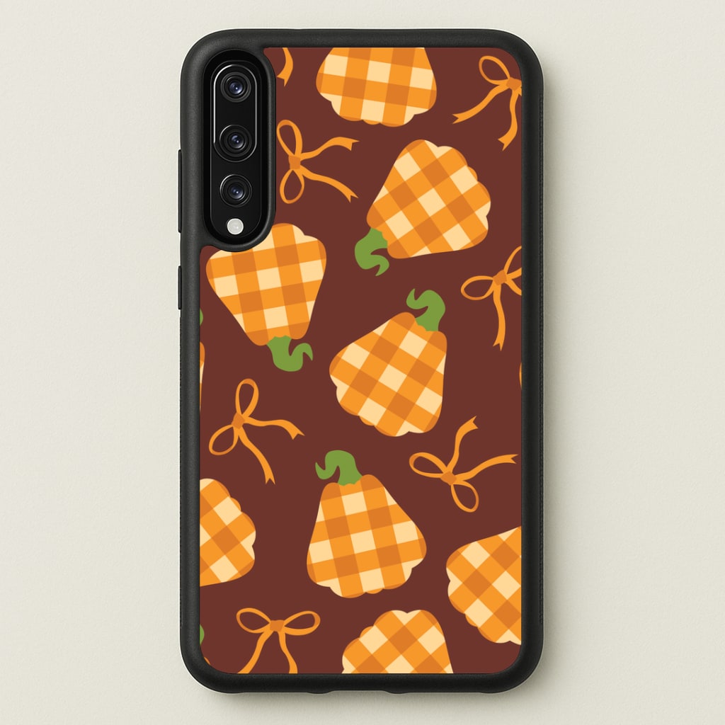 Tartan Pumpkins And Bows Pattern Huawei P20 Pro Case