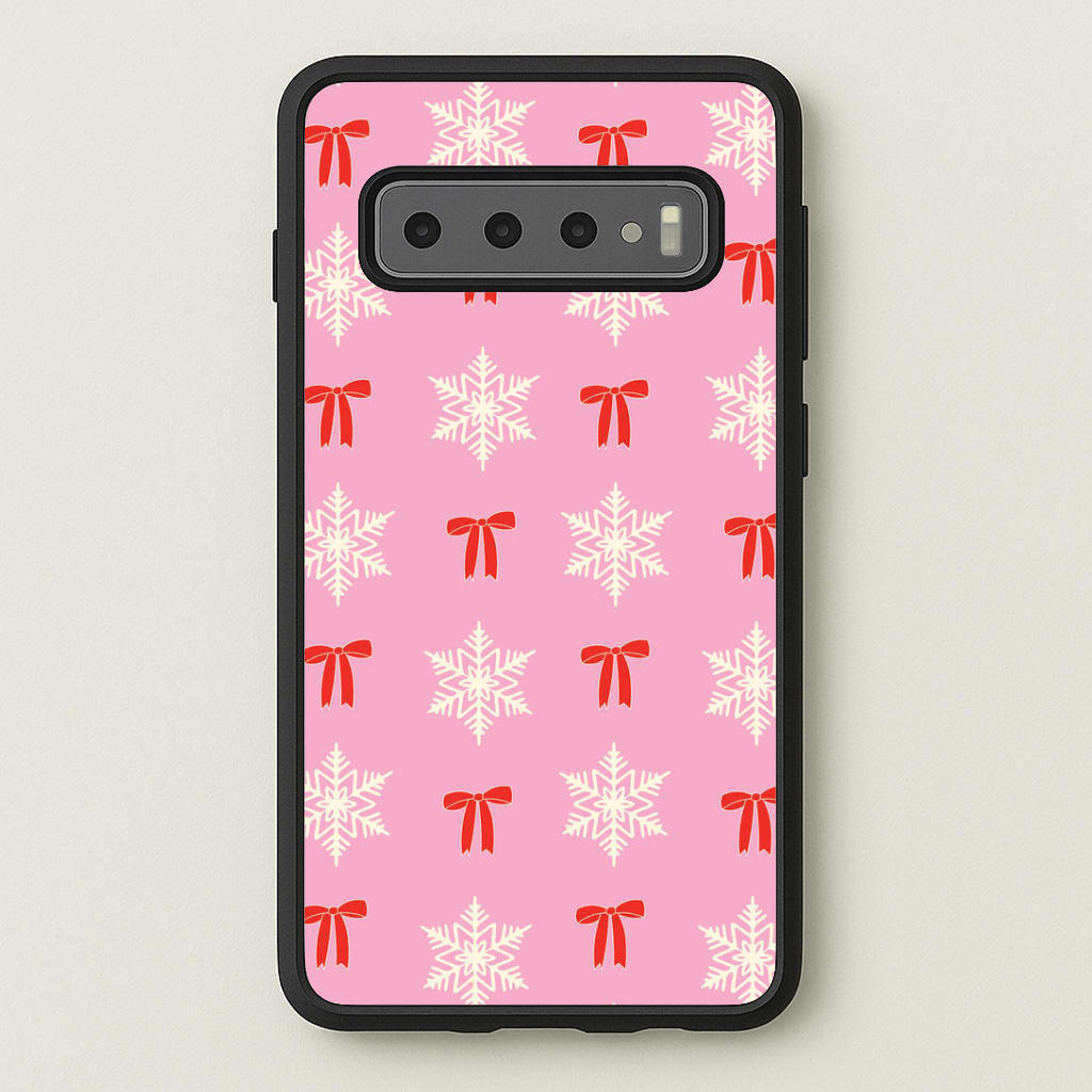 Coquette Bows And Snowflakes Pattern Galaxy S10 Plus Case