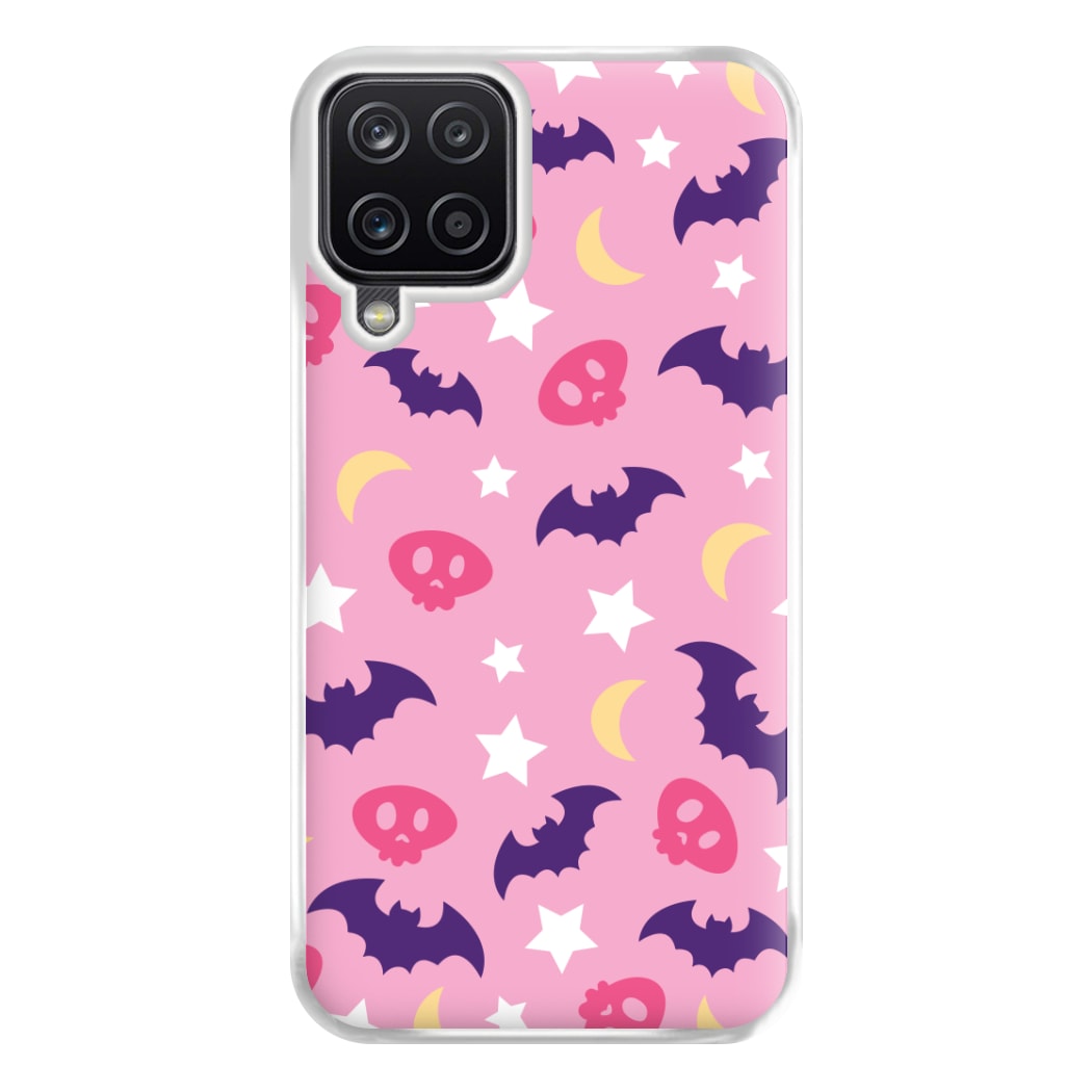 Skull, Bats And Stars Pattern Galaxy A12 Case