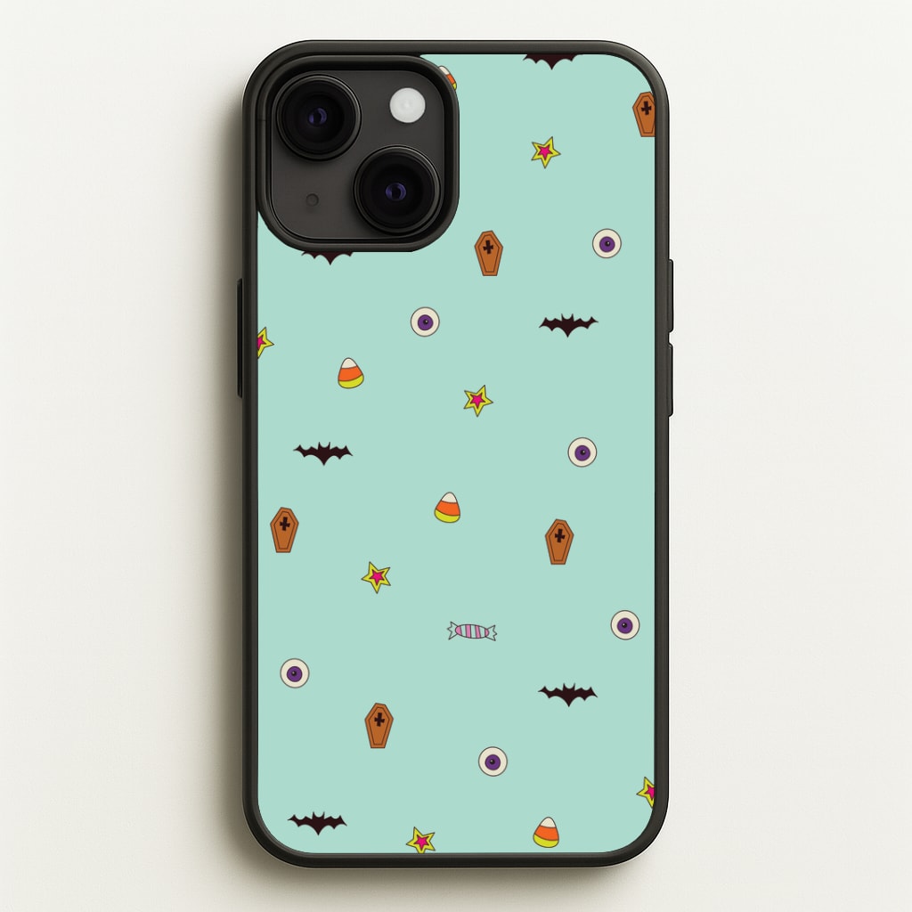 Minature Halloween Cartoons Pattern iPhone 13 Case