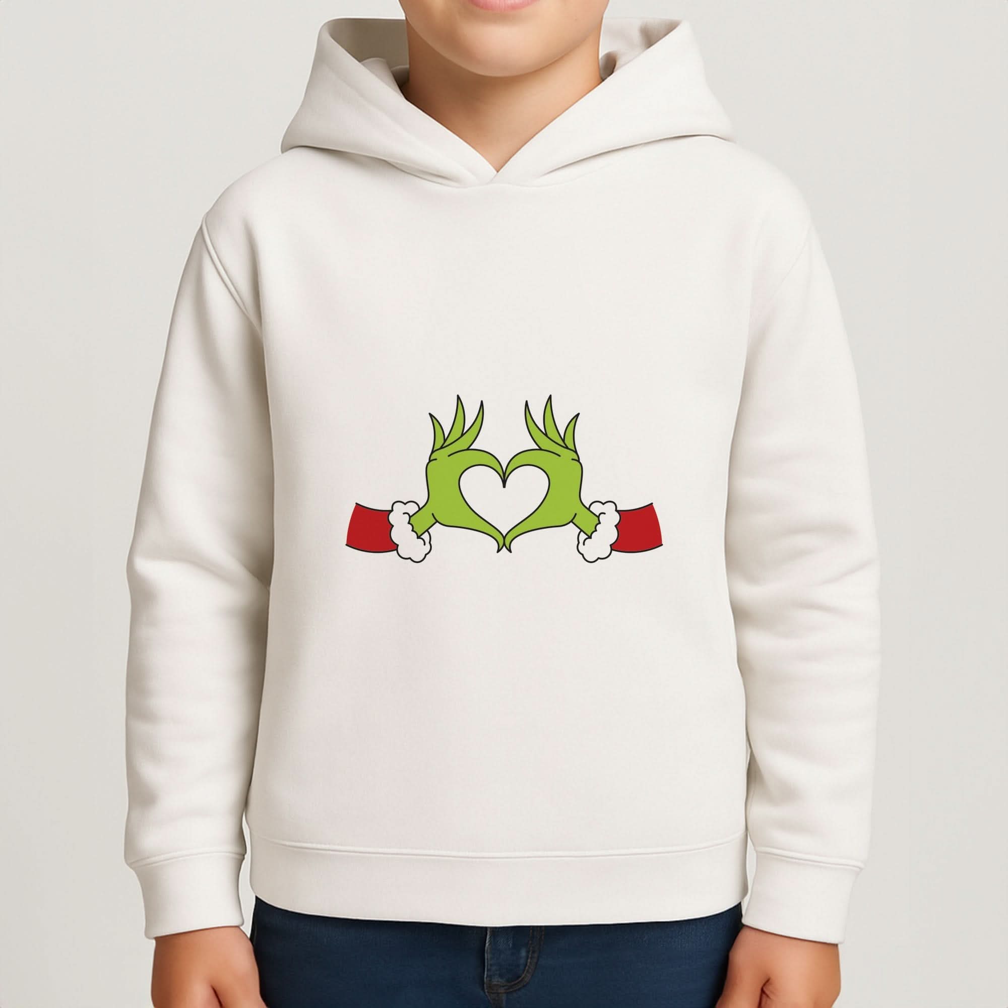 Christmas Green Heart Boys Hoodie