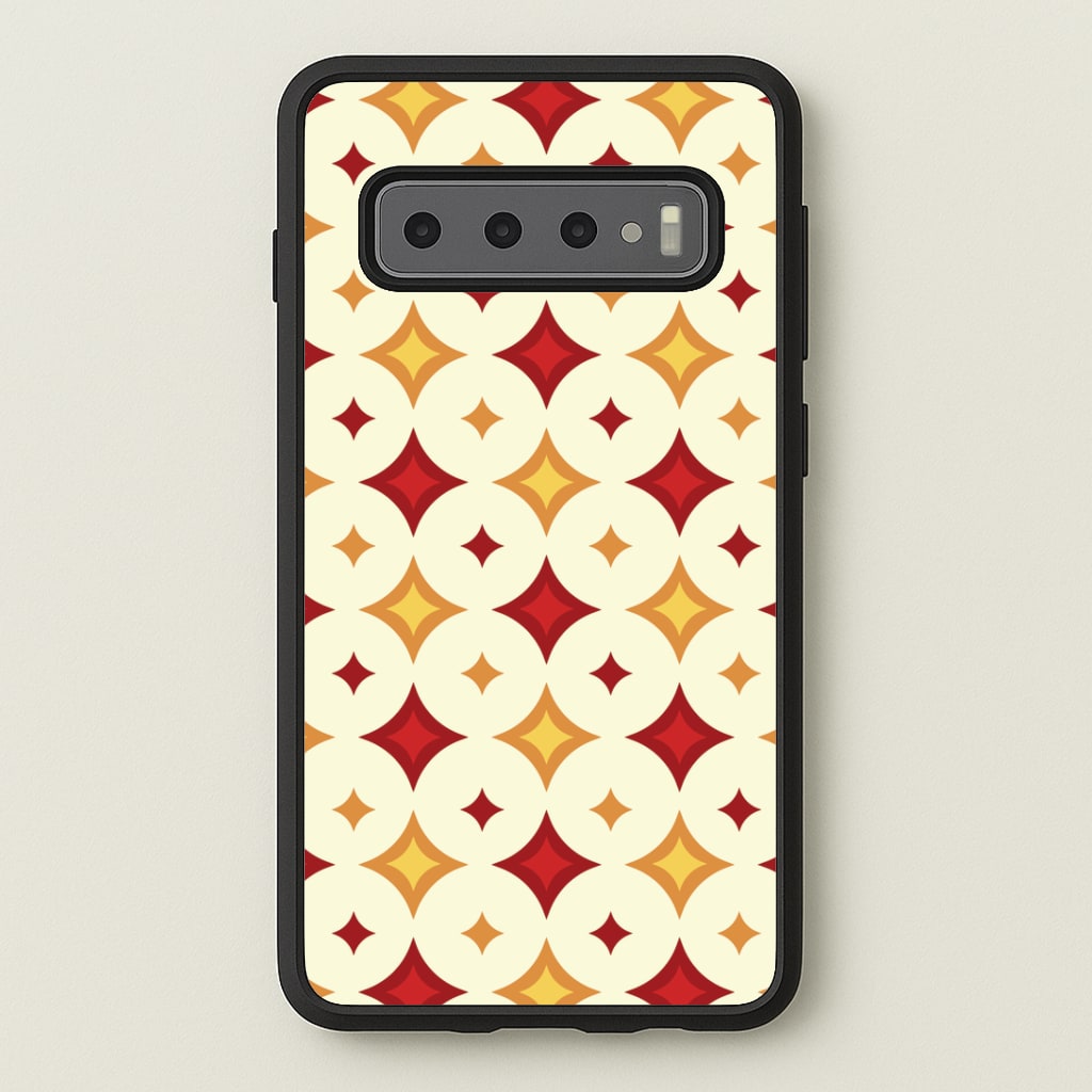 Geometric Christmas Stars Pattern Galaxy S10 Case