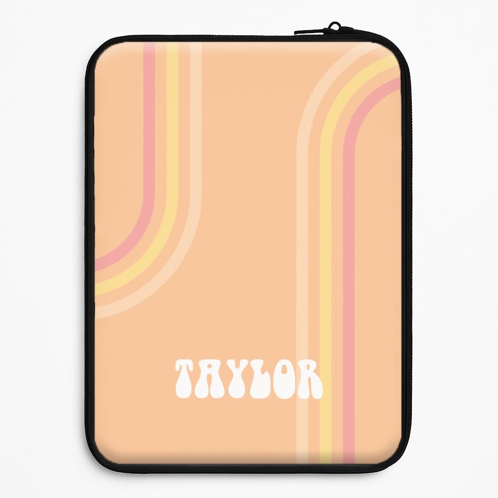 Retro Orange Personalised Name Laptop Sleeve