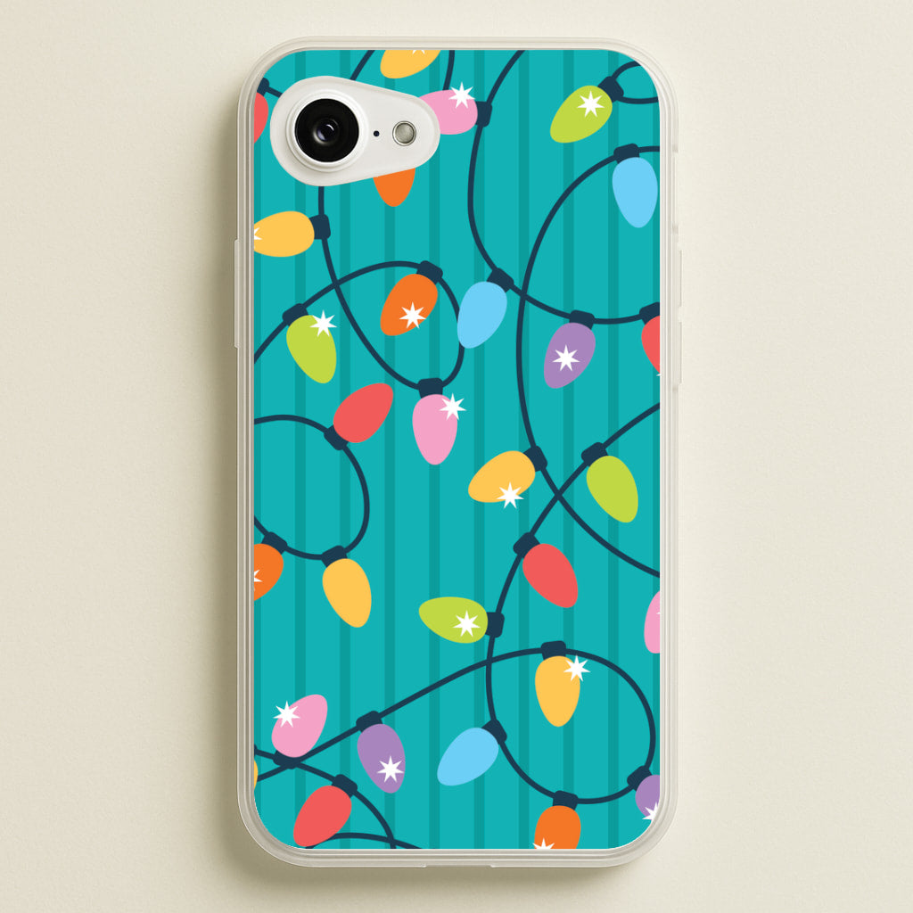 Funky Christmas Lights Pattern iPhone 16e Case
