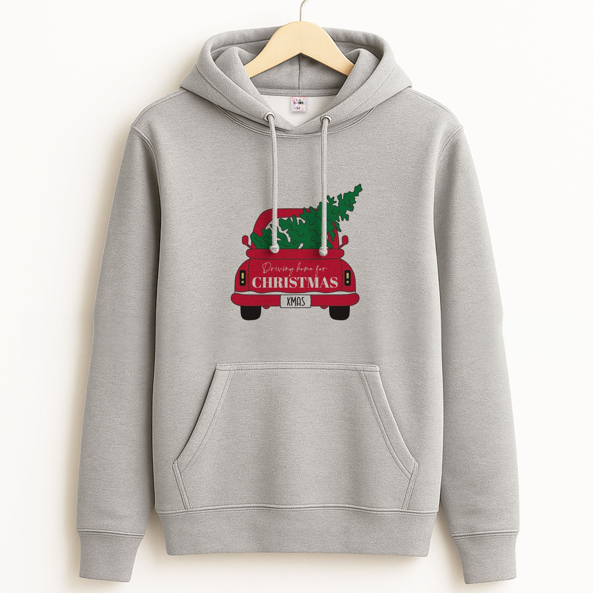 Driving Home For Christmas Truck Unisex Grey Hoodie