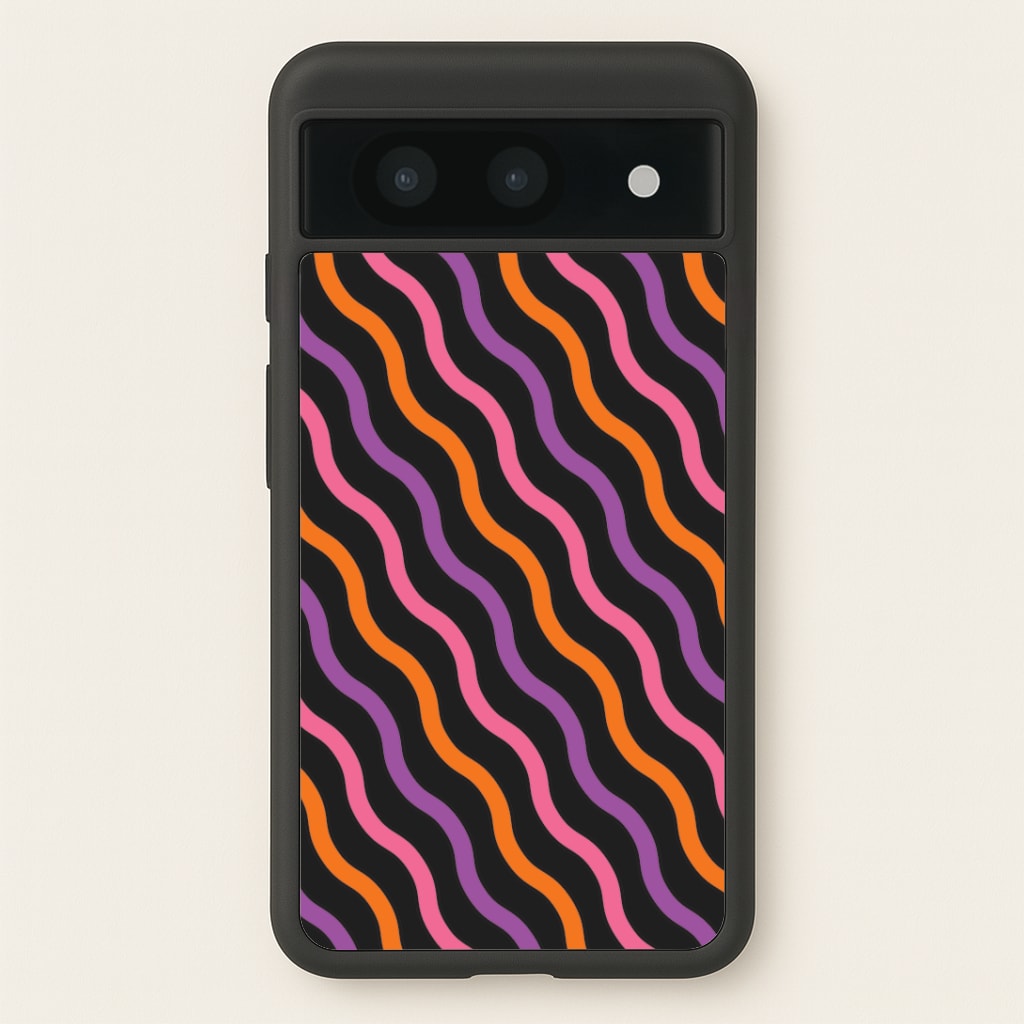 Wavy Abstract Halloween Pattern Google Pixel 8a Case