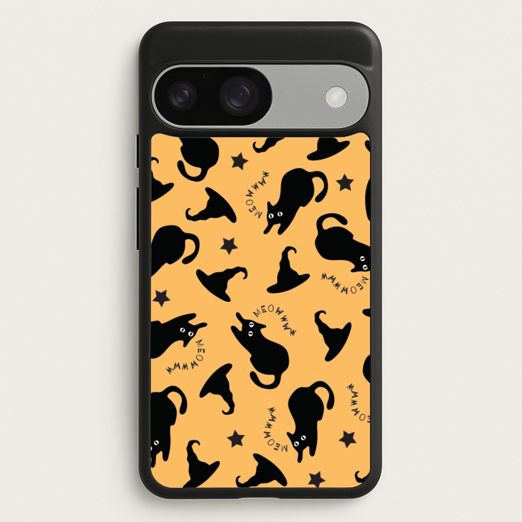 Black Cat And Hats Pattern Google Pixel 9 / 9 Pro Case
