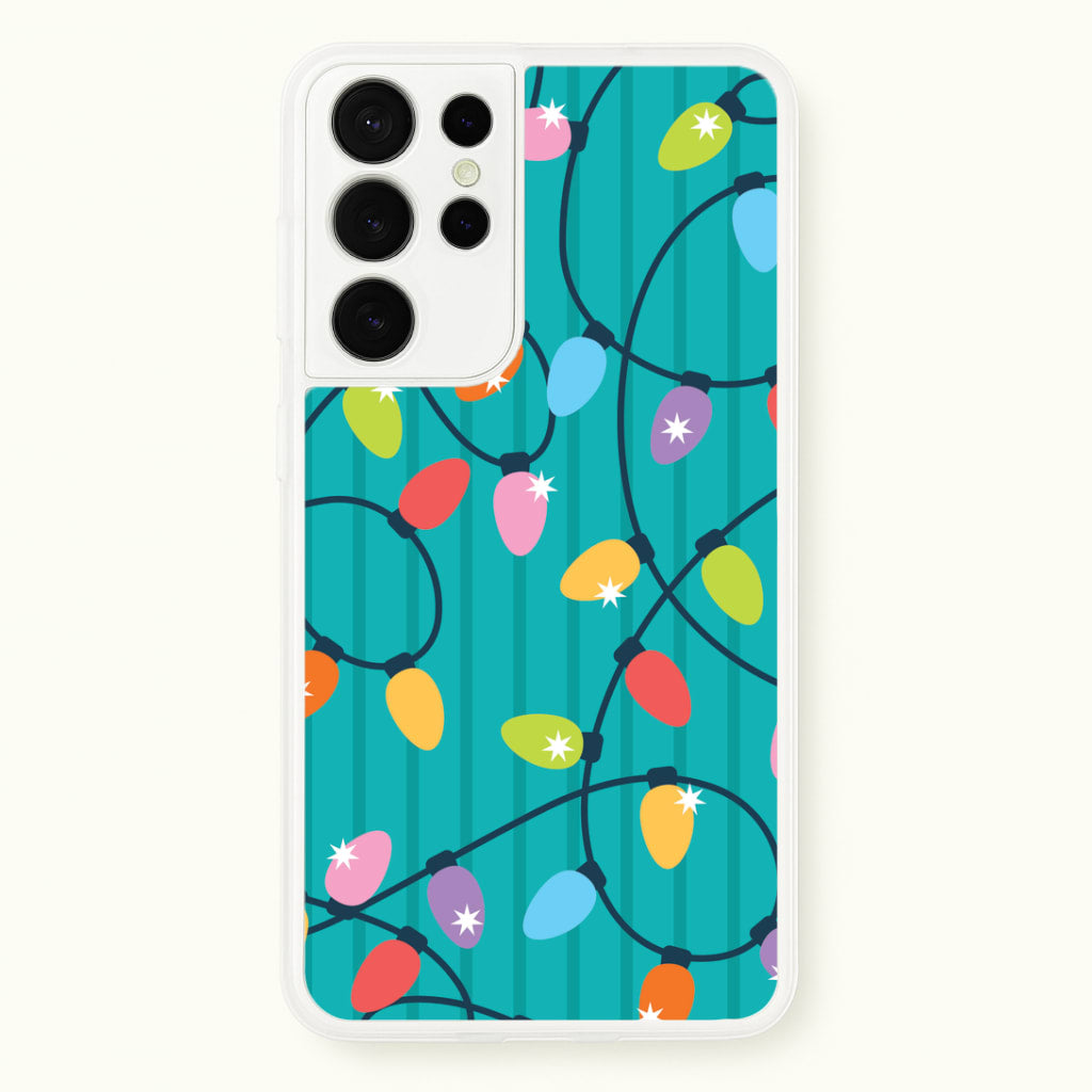 Funky Christmas Lights Pattern Galaxy S21 Ultra Case