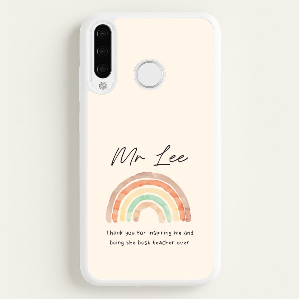 Biege Personalised Teacher Rainbow Huawei P30 Pro Case